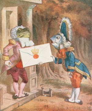 An invitation from the Queen to play croquet by Sir John Tenniel Oil Painting