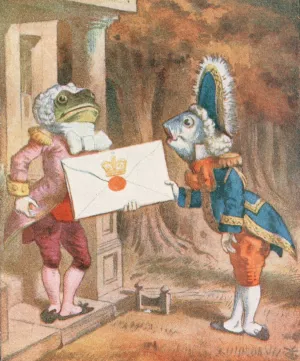 An invitation from the Queen to play croquet by Sir John Tenniel Oil Painting