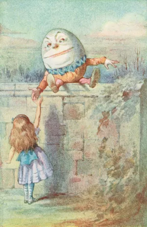 If he smiled much more the ends of his mouth might meet behind, she thought Oil painting by Sir John Tenniel