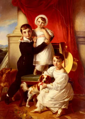 The Stanley Children by Sir John Watson Gordon Oil Painting