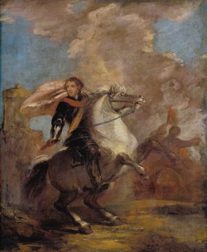 An Officer on Horseback by Sir Joshua Reynolds Oil Painting
