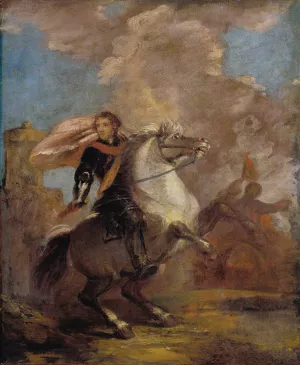 An Officer on Horseback by Sir Joshua Reynolds Oil Painting