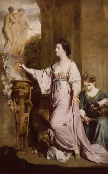 Lady Sarah Bunbury Sacrificing to the Graces  by Sir Joshua Reynolds - Hand-Painted Oil Painting Reproduction
