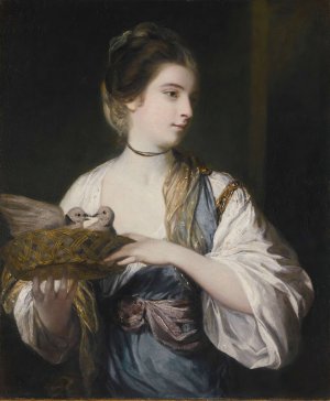 Nancy Reynolds With Doves by Sir Joshua Reynolds Oil Painting
