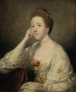 Portrait of a Lady in White by Sir Joshua Reynolds Oil Painting