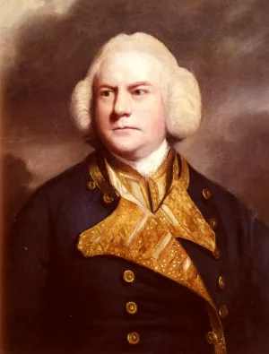 Portrait Of Admiral Thomas Cotes 1712 - 1767 by Sir Joshua Reynolds Oil Painting