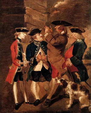 Portrait Of Charles Turner, Sir William Lowther, Joseph Leeson And Monsieur Huet Oil painting by Sir Joshua Reynolds