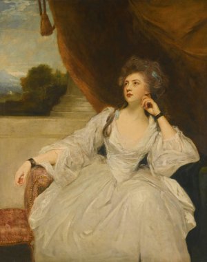 Portrait Of Elizabeth Falconer, Mrs. Stanhope, As Contemplation by Sir Joshua Reynolds Oil Painting