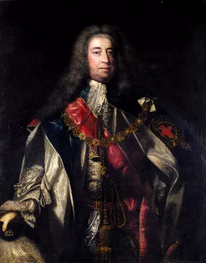 Portrait Of Lionel Sackville, 1st Duke Of Dorset 1688-1765 by Sir Joshua Reynolds Oil Painting