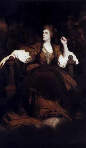 Portrait Of Mrs. Siddons As The Tragic Muse by Sir Joshua Reynolds Oil Painting