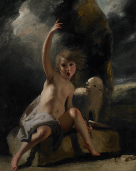 The Child Baptist in the Wilderness  by Sir Joshua Reynolds - Hand-Painted Oil Painting Reproduction