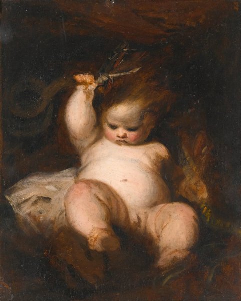 The Infant Hercules by Sir Joshua Reynolds - Hand-Painted Oil Painting Reproduction