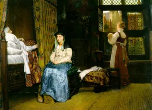 A Birth Chamber, Seventeenth Century Oil painting by Sir Lawrence Alma-Tadema