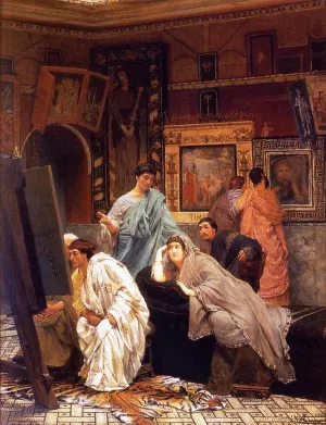 A Collection of Pictures at the Time of Augustus by Sir Lawrence Alma-Tadema - Oil Painting Reproduction