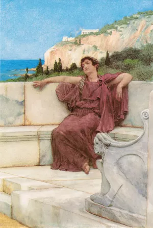A Female Figure Resting also known as Dolce far Niente painting by Sir Lawrence Alma-Tadema