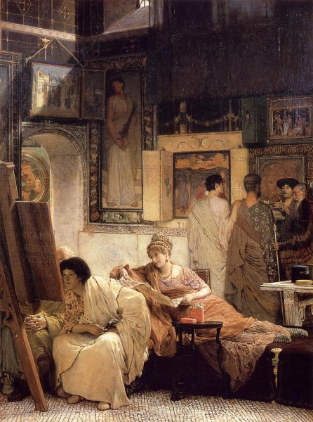 Main Product Photo of A Picture Gallery also known as Benjamin Constant Painting by Sir Lawrence Alma-Tadema