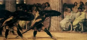 A Pyrrhic Dance painting by Sir Lawrence Alma-Tadema
