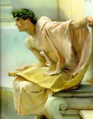 A Reading from Homer Detail by Sir Lawrence Alma-Tadema Oil Painting