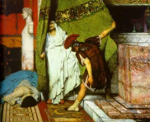A Roman Emperor Claudius Detail by Sir Lawrence Alma-Tadema - Oil Painting Reproduction