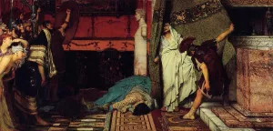 A Roman Emperor Claudius painting by Sir Lawrence Alma-Tadema