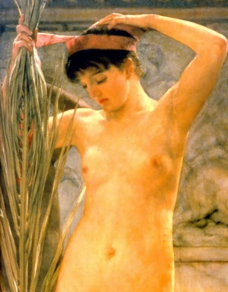 Main Product Photo of A Sculptor's Model - detail Painting by Sir Lawrence Alma-Tadema