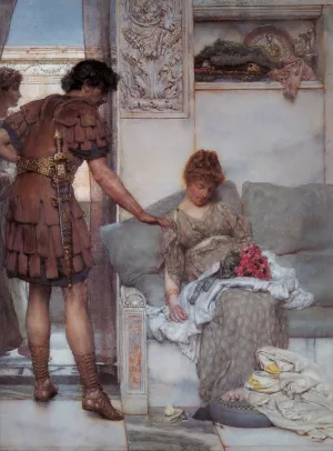 A Silent Greeting painting by Sir Lawrence Alma-Tadema