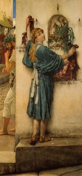 A Street Altar by Sir Lawrence Alma-Tadema Oil Painting