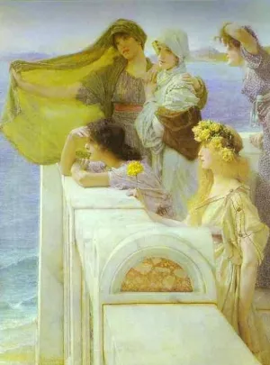 At Aphrodite's Cradle by Sir Lawrence Alma-Tadema Oil Painting