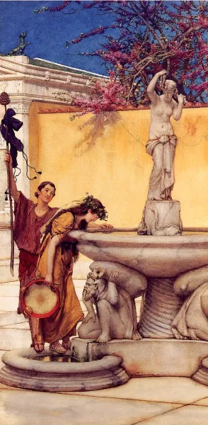 Between Venus and Bacchus by Sir Lawrence Alma-Tadema Oil Painting