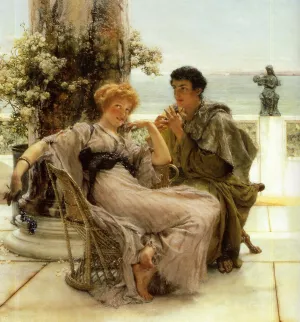 Courtship - The Proposal by Sir Lawrence Alma-Tadema - Oil Painting Reproduction