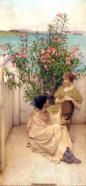 Courtship painting by Sir Lawrence Alma-Tadema