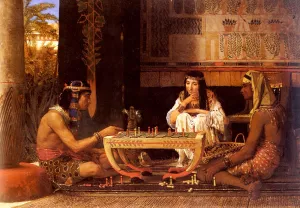 Egyptian Chess Players painting by Sir Lawrence Alma-Tadema