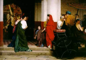 Entrance to a Roman Theatre Oil painting by Sir Lawrence Alma-Tadema