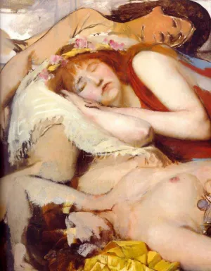 Exhausted Maenides after the Dance by Sir Lawrence Alma-Tadema Oil Painting