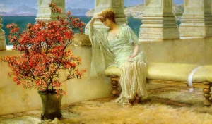 Her Eyes are with Her Thoughts and They are Far Away by Sir Lawrence Alma-Tadema Oil Painting