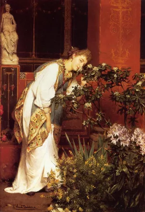 In the Peristyle by Sir Lawrence Alma-Tadema - Oil Painting Reproduction