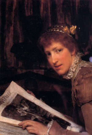 Interrupted Oil painting by Sir Lawrence Alma-Tadema