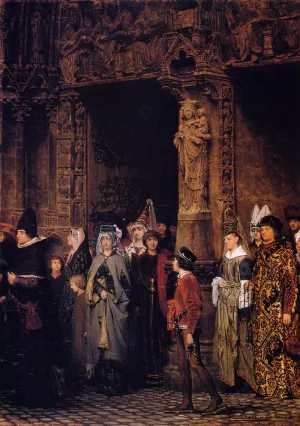 Leaving the Church in the Fifteenth Century by Sir Lawrence Alma-Tadema - Oil Painting Reproduction