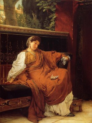 Lesbia Weeping over a Sparrow Oil painting by Sir Lawrence Alma-Tadema