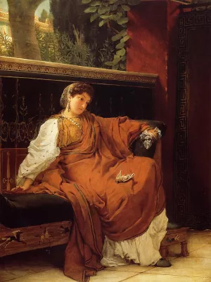 Lesbia Weeping over a Sparrow by Sir Lawrence Alma-Tadema Oil Painting