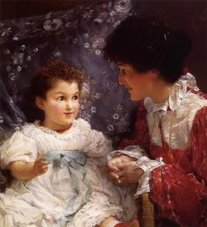 Mrs George Lewis and Her Daughter Elizabeth Oil painting by Sir Lawrence Alma-Tadema