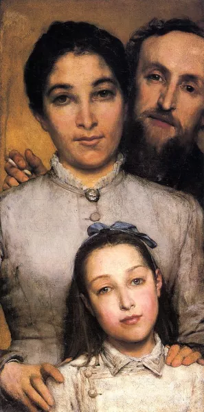 Portrait of Aime-Jules Dalou, His Wife and Daughter painting by Sir Lawrence Alma-Tadema