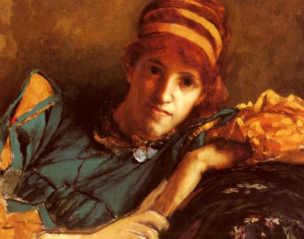 Portrait Of Miss Laura Theresa Epps Lady Alma-Tadema by Sir Lawrence Alma-Tadema - Hand-Painted Oil Painting Reproduction