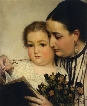 Portrait of Mme Bonnefoy and M. Puttemans by Sir Lawrence Alma-Tadema - Oil Painting Reproduction