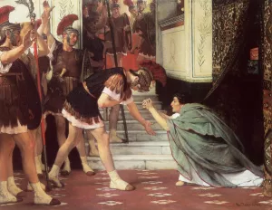 Proclaiming Claudius Emperor painting by Sir Lawrence Alma-Tadema