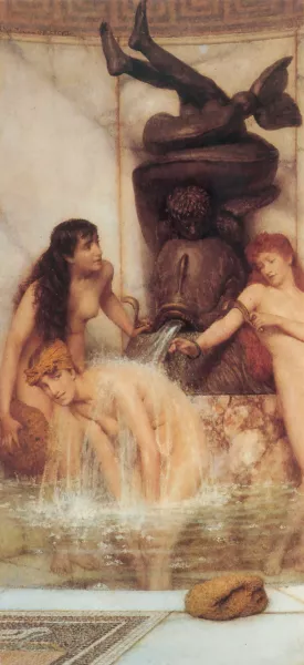 Stirgils and Sponges by Sir Lawrence Alma-Tadema - Oil Painting Reproduction