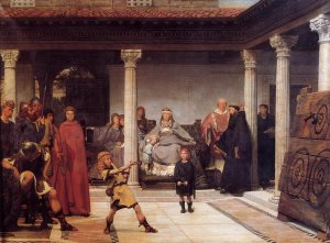 The Education of the Children of Clovis by Sir Lawrence Alma-Tadema Oil Painting