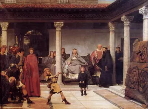 The Education of the Children of Clovis by Sir Lawrence Alma-Tadema - Oil Painting Reproduction