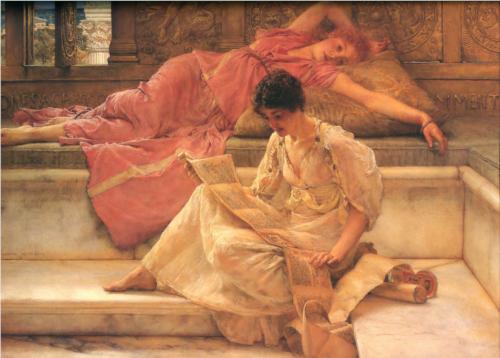 Main Product Photo of The Favourite Poet Painting by Sir Lawrence Alma-Tadema