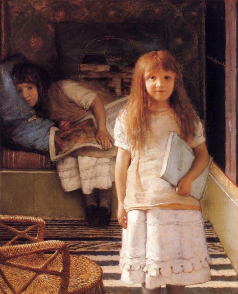 This is Our Corner also known as Laurense and Anna Alma-Tadema by Sir Lawrence Alma-Tadema - Hand-Painted Oil Painting Reproduction